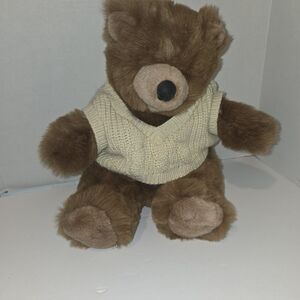 Vtg Commonwealth Large Plush Brown Bear 16" Seating Down